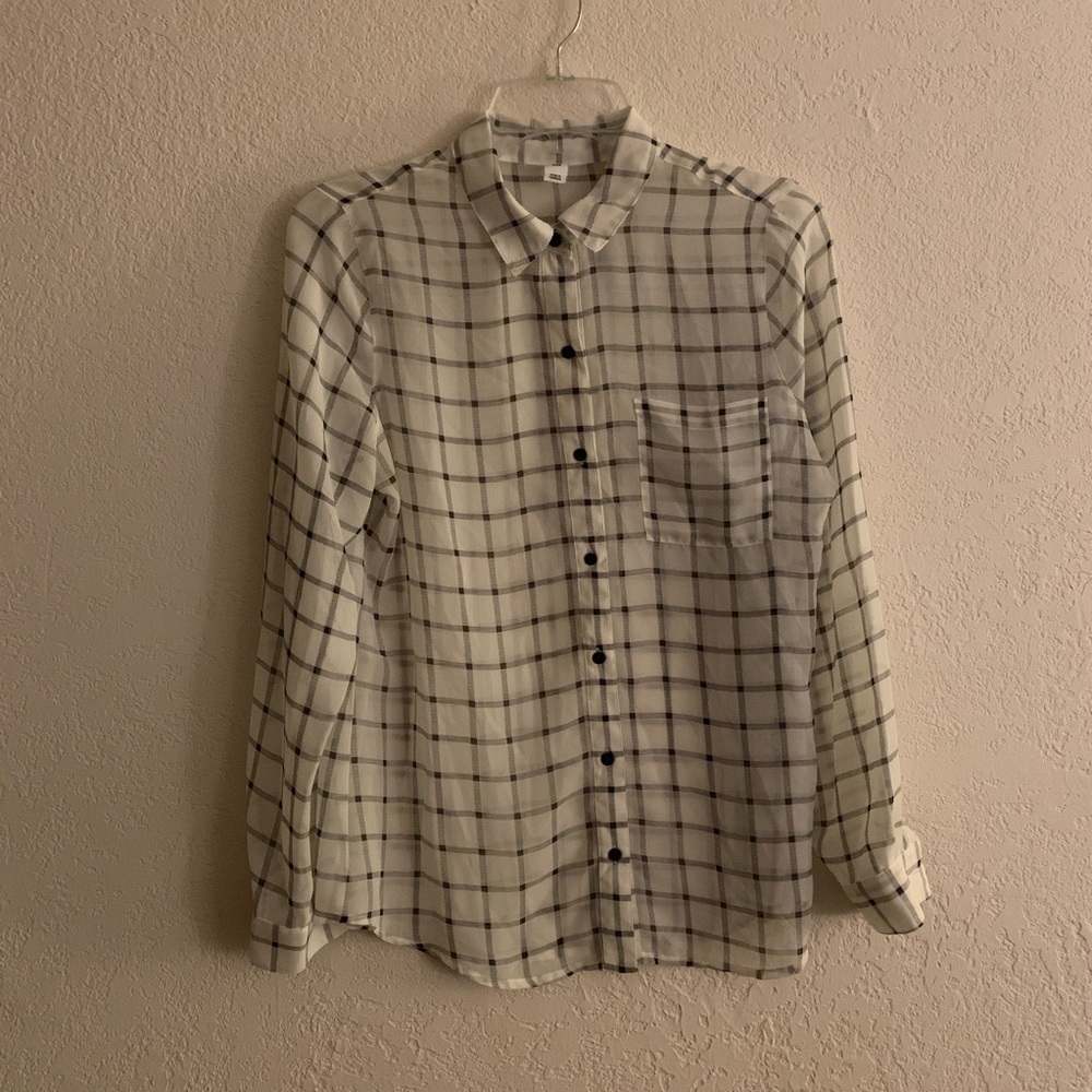 Grid Pattern Button Down